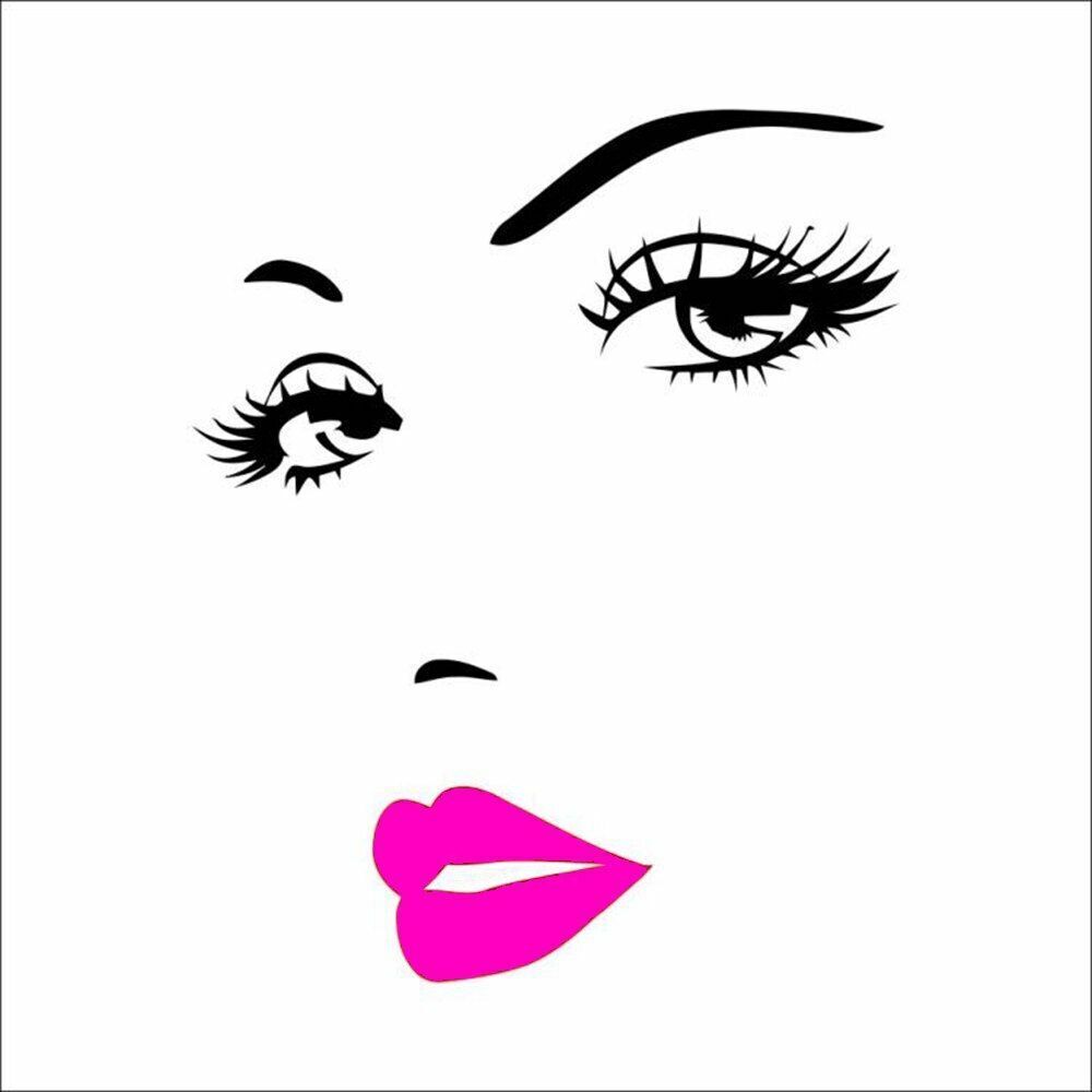 Wall Stickers Vinyl Eyelashes Decals Girls Bedroom Eyebrows Store Beauty Decor