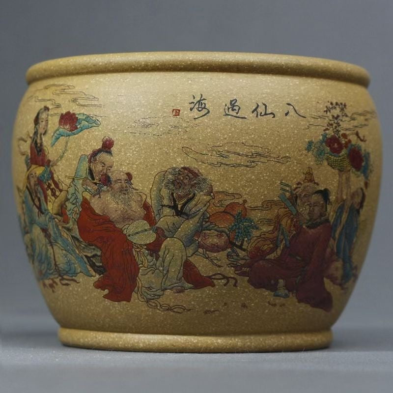 Yixing Purple Clay Eight Immortals Cup Gold Section Clay Handmade Large Tea Cup