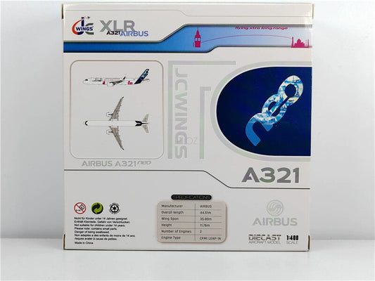 JC Wings for Airbus A321neo XLR F-WXLR Flying Xtra Long Range 1/400 Plane Model