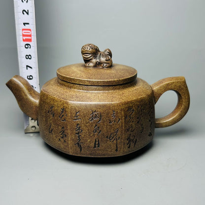 Chinese Yixing Purple Clay Teapot Tea Set Pot Zisha Ceramic Cute Decor Figurine