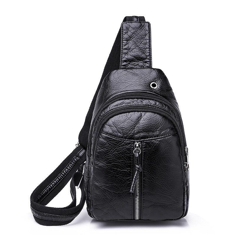 Women Chest Bag Soft PU Leather Crossbody Bags Bags Travel Backpack