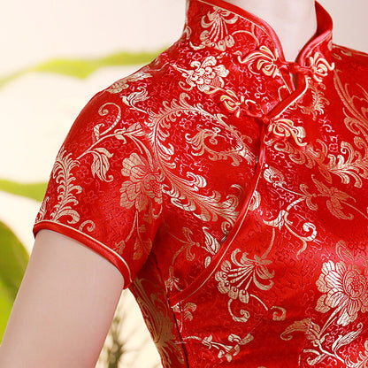 Chinese Traditional Cheongsam Women Silk Dress Prom Qipao Size S to 6XL