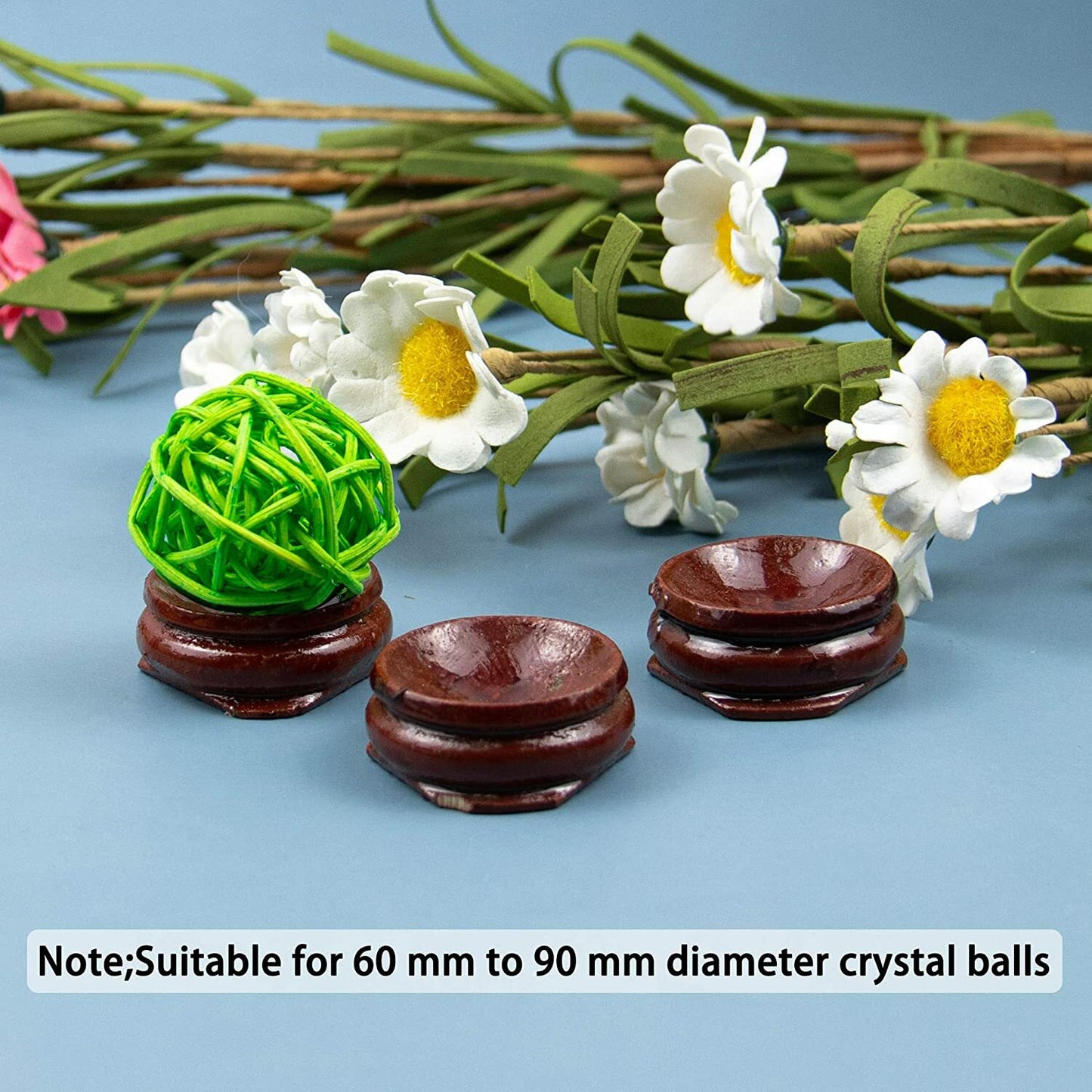 Display Wooden Stand Base For Crystal Ball Sphere Globe Egg Stone Decor 50 PCS