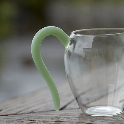 Heat-resitant Glass Tea Pitchers with Green Handle