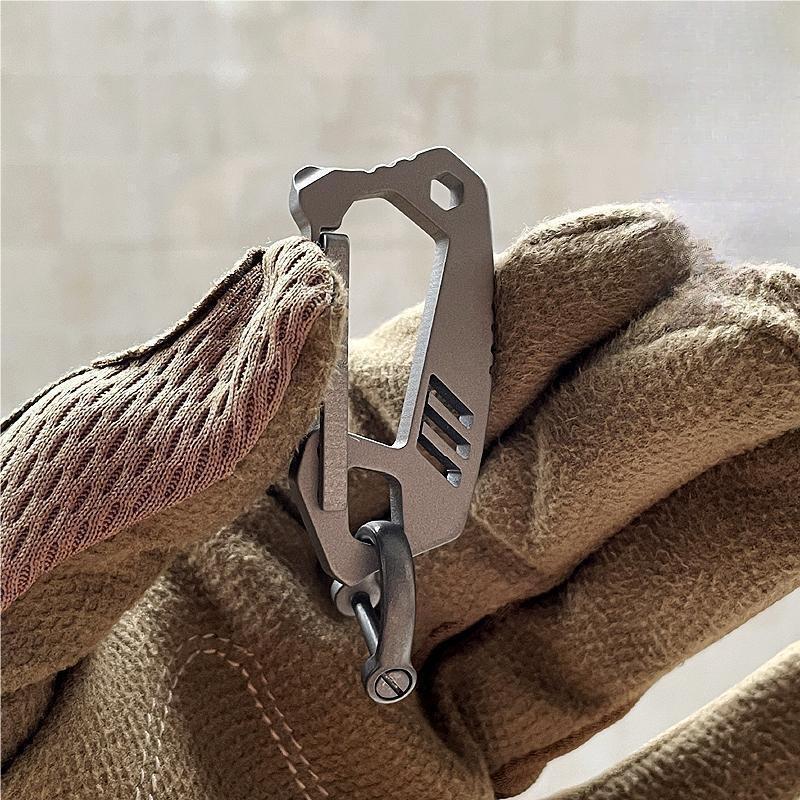 Titanium Alloy Carabiner Keychain Clip Outdoor Multi Tool EDC Car Keychain Gift