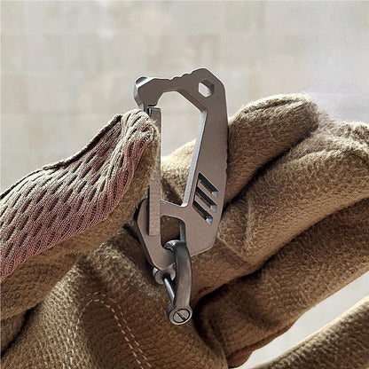 Titanium Alloy Carabiner Keychain Clip Outdoor Multi Tool EDC Car Keychain Gift