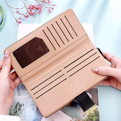 Fashion Long Wallets Synthetic Leather Zipper Coin Purse Hasp Clutch Bags Large