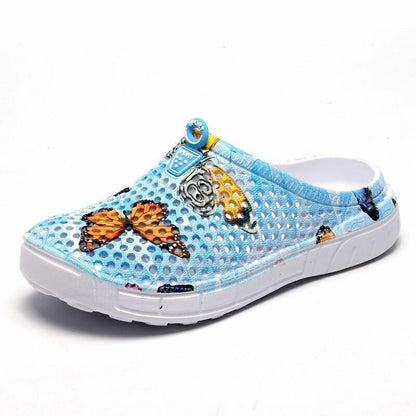 Summer Sandals Mesh Shoes Breathable Beach Slippers Water Hollow Wading Rubber