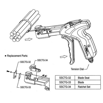 G338 Stainless Steel Cable Tie Tool for 4.6-7.9mm Steel Ties Automatic Cutting