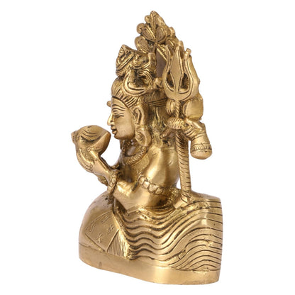 Hindu God Lord Brass Shiva Shiv Drinking Idol Statute Figurine