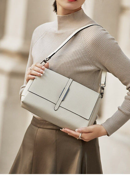 Real Leather Shoulder Bags Solid Crossbody Purse Day Clutch 26*10*16.5 CM Nylon