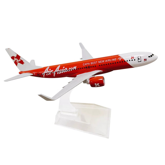 Diecast Alloy 1/400 Scale Red Air Asia Airlines B737 Airplane Model Gifts Decor