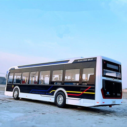Large Size Tourist City Bus Diecast Model Toy Car Vehicle Sound Light Kids Gift