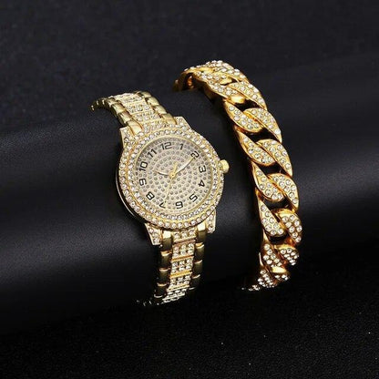 Reloj De Cuarzo Con Diamantes Para Mujer Pulsera Elegante Femenina De Marca Lujo