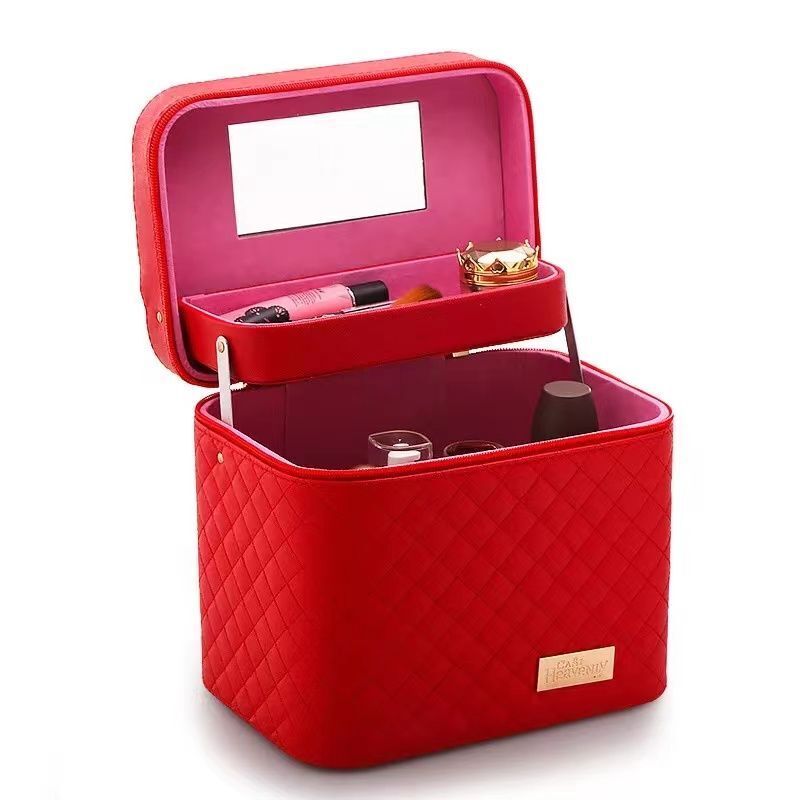 Large Capacity Makeup Cosmetic Bag Multilayer Storage Portable Make Up Suitcase