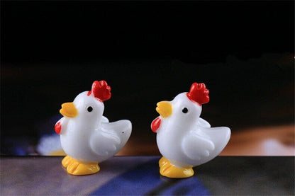 Mini 5pcs White Little Cock Decoration Supplies Micro Landscape Deco Creative