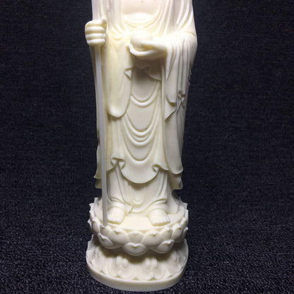1pc x White Dizang Bodhisattva Statue Lotus Base Buddha Statue Home Decoration