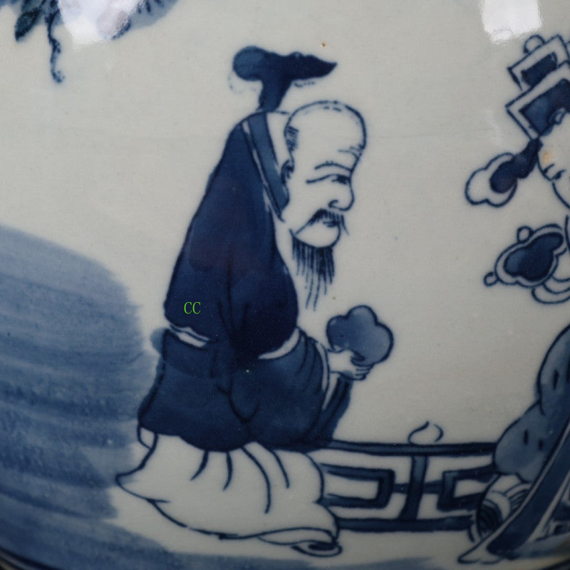 Chinese Antique Ancient Porcelain Blue and White Porcelain Jar Tea Can
