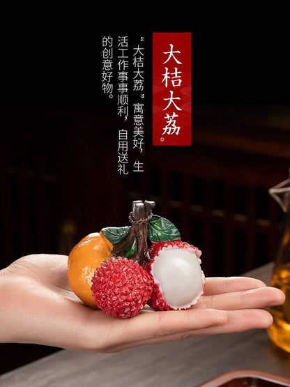 8.5cm Color Changing Lychee Tea Pet Decor Tea Tea Set Tea Play