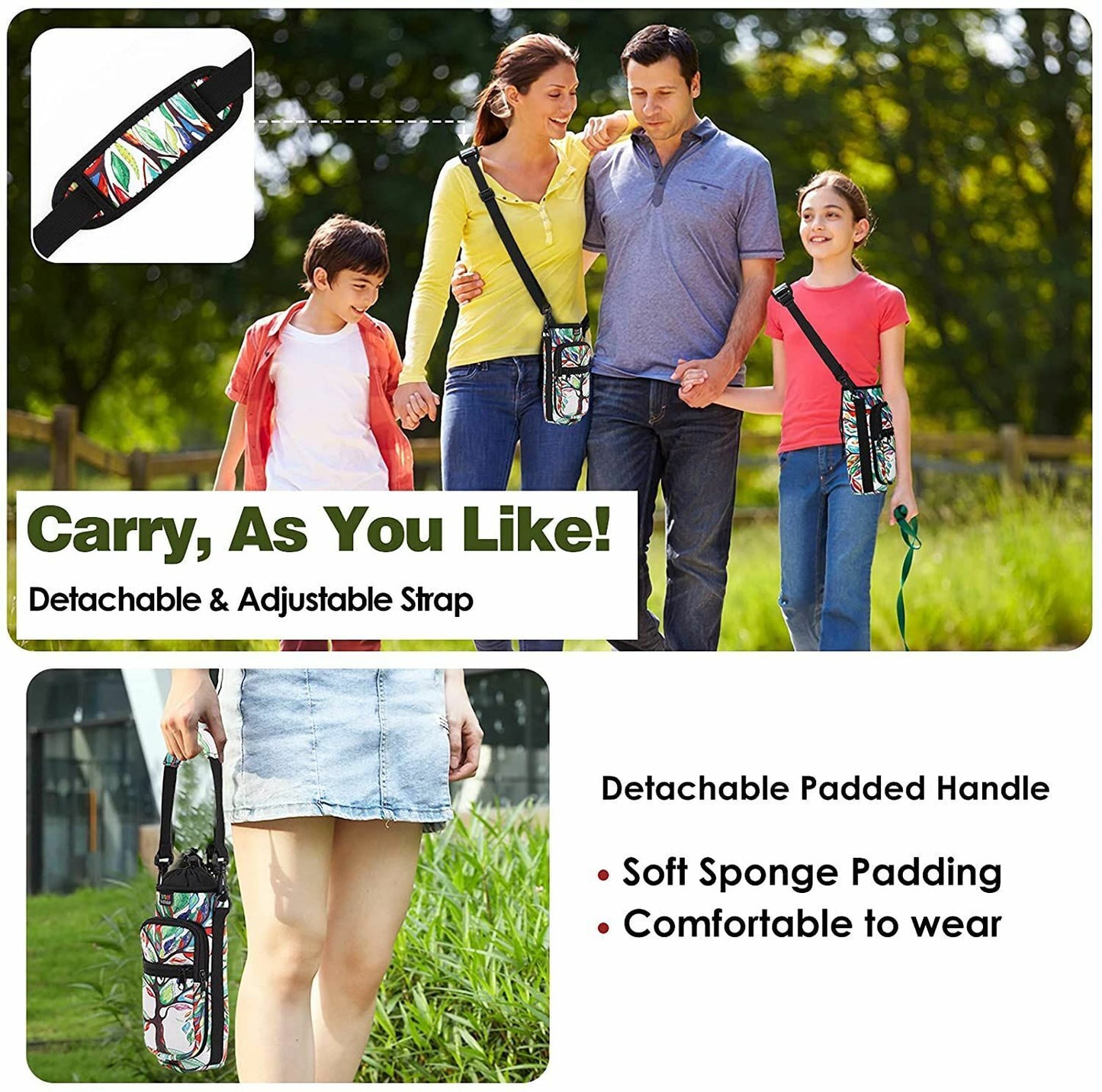 Water Bottle Holder Bag Universal Water Mug Pouch Sports Outdoor Travel Camping