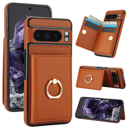 Wallet Case with Rotation Ring for Google Pixel 9 Pro XL/ 9 Pro/ 8 Pro/ 8A/ 6A