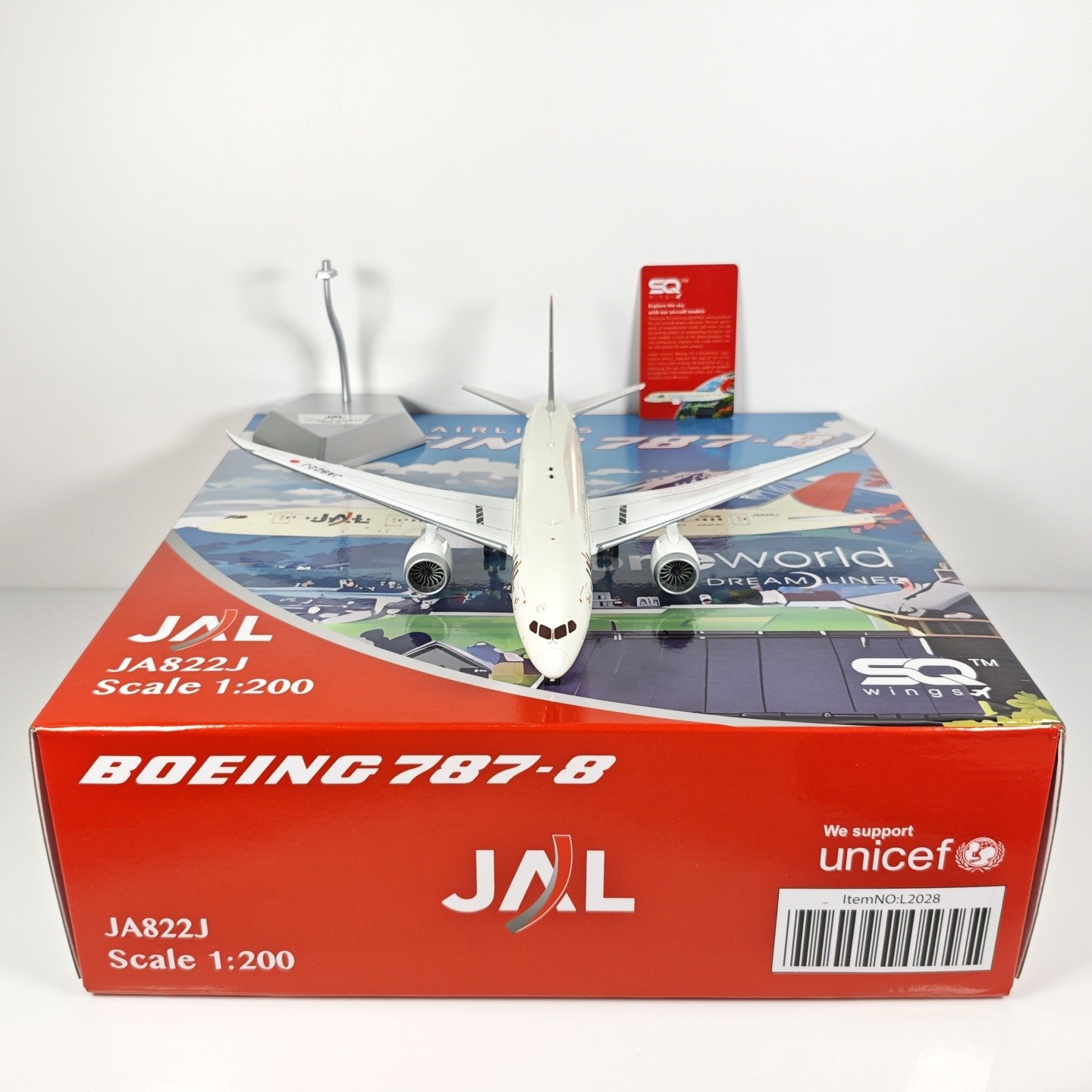 1:200 SQ Wings Japan Airlines Boeing 787-8 Passenger Airplane Diecast Model