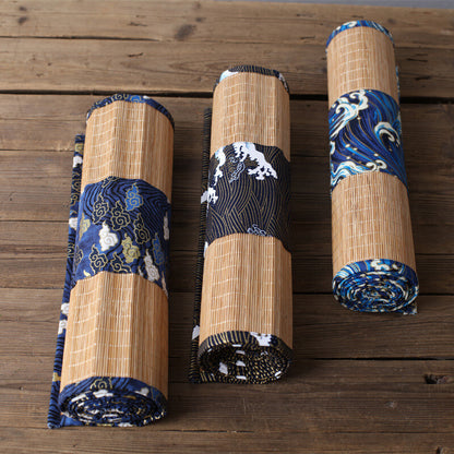 Japanese Table Runner Bamboo Weave Table Cloth Tea Mats Non-Slip Home Decor Chic