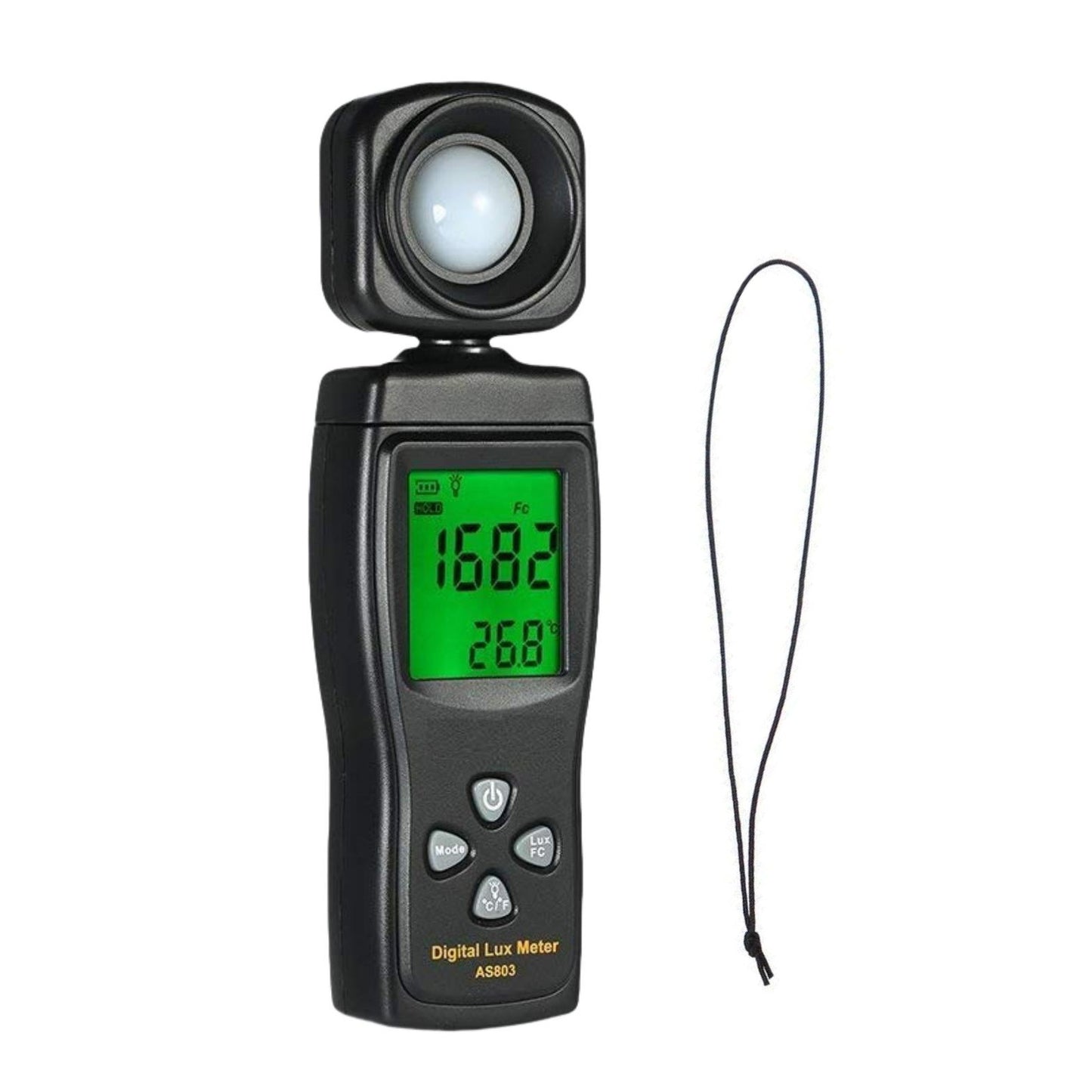 Wide-applicant Illuminance Meter W/Temp Measure 1-200K Lux Measure Range