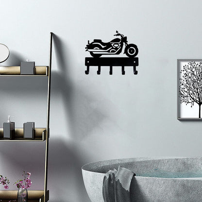 Cruiser Motorcycle Motorbike #12 Key Rack Hanger - 9 inch Wide Metal Wall Art