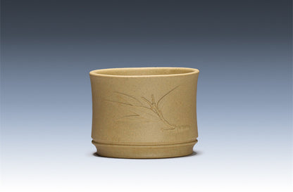 Bamboo Relief Zisha Tea Cup Real Yixing Purple Clay Kungfu Tea Cup 60ml Marked