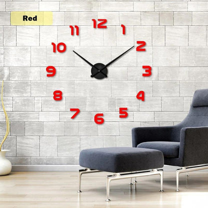 Large 3d Wall Clock Diy Home Creative Decoration Big Numbers Multi Color 37/47in