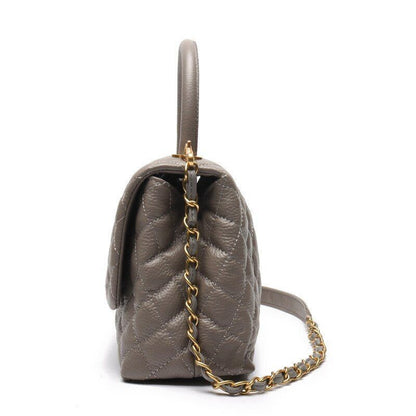 Cowhide Pebbled Bag Fashion Embroidery Thread Versatile Leather Chain Crossbody