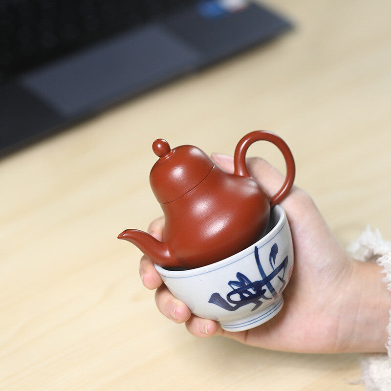 80ml Small Handmade Pot Real Yixing Zisha Zhu Clay Kungfu Tea Pot Porcelain Cup