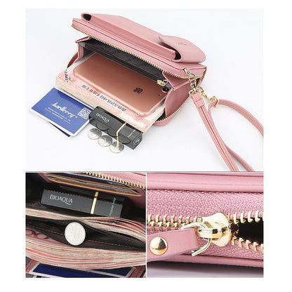Wallet Shoulder Mini Synthetic Leather Bag Straps Phone Big Card Holders Handbag