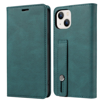 iPhone17/16/SE Wrist Strap Leather Cover Samsung S25 Flip Cover