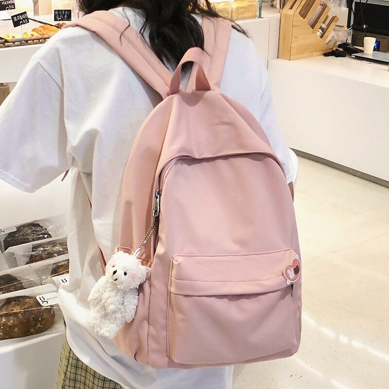 Backpack Waterproof Nylon School Travelling Bags 30*14*40 CM Nylon Orange/Pink