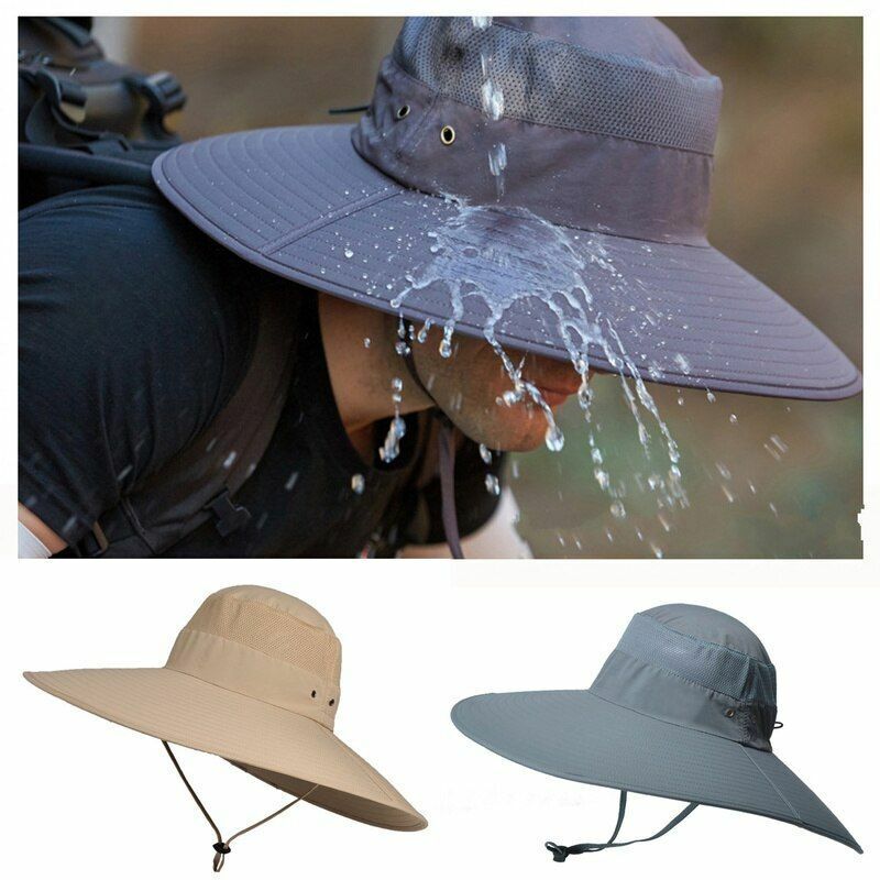 15CM Big Wide Hat Fisherman Solid Waterproof Sunshade Fishing Cap Sport Hiking
