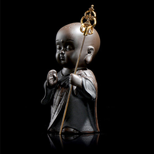 Yixing Zisha Tea Pet House Warming Gift Study Decoration Handmade Monk Statue