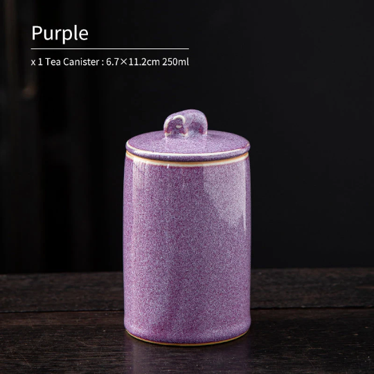 Ceramic Tea Storage Canister with Elephant Lid
