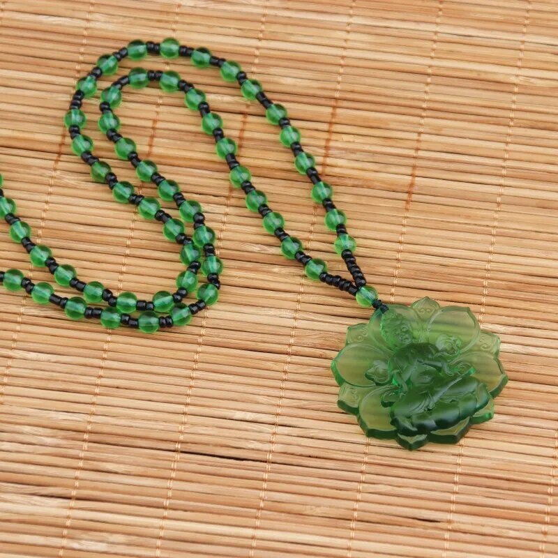Crystal Buddha Green Tara Amulet Buddha Charms Tibetan Buddhism Religion