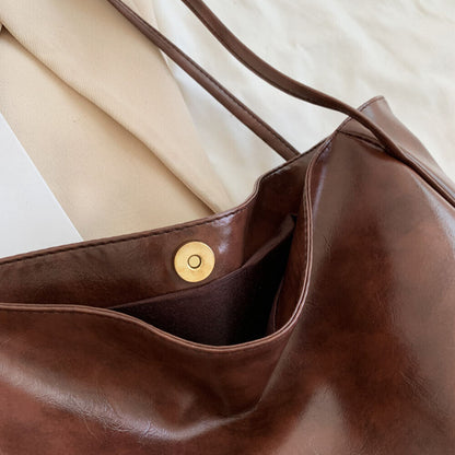 Tote Bag Bucket Bag Messenger Bag PU Leather Underarm Handbags Portable Casual