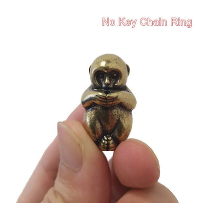 Incense Holder Mini Vintage Brass Monkey Statue Figure Home Sculptures 2.9x1.5cm