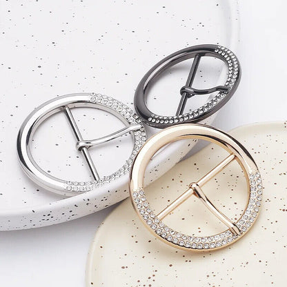 Belt Buckle Metal Pin Rhinestones Handbags Cuff Adjustment Dress Waistband Decor