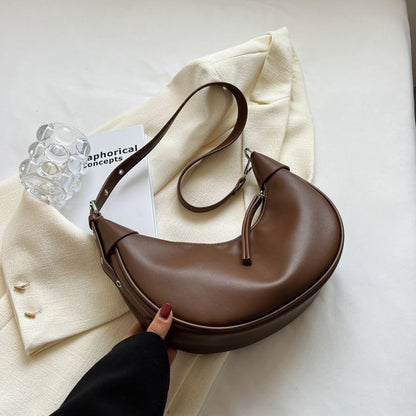 Synthetic Leather Shoulder Bag Crossbody Dumpling Hobo Purse Nylon Zipper 1 PC