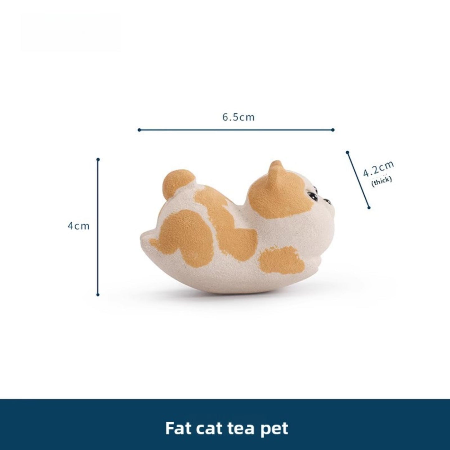 Purple Sands Orange Cat tea pet Ornament 6.5cm 2.2in Kung Fu tea set Decoration
