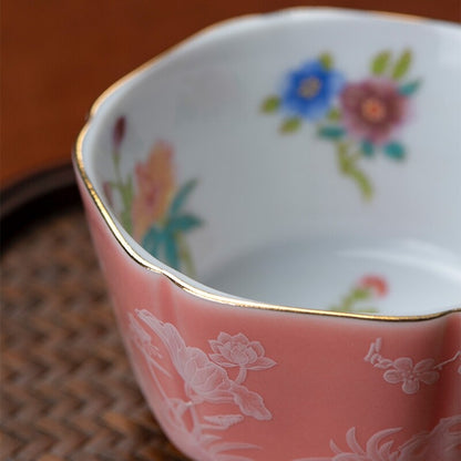 One Cup On Sales Porcelain Floral Print 100ml Chinese Personal Tea Cup Ceramic