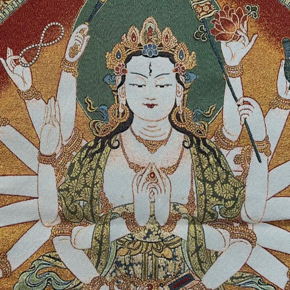 60cm Tibetan Thangka Embroidery Bodhisattva Buddha Wall Hanging Art Handicraft