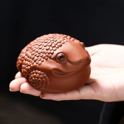 8.8cm Purple Clay Tea Pet Lucky Golden Toad Ornaments Tea Set Tea Ceremony