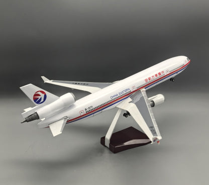 47CM 1:130 CHINA EASTERN MD-11 Airplane Led Sound Light Resin Aircraft Model