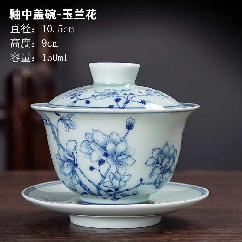 150ml Exquisitely Ceramic Gaiwan Chinese Hand-painted Kung Fu Tea Cup Tea Bowl